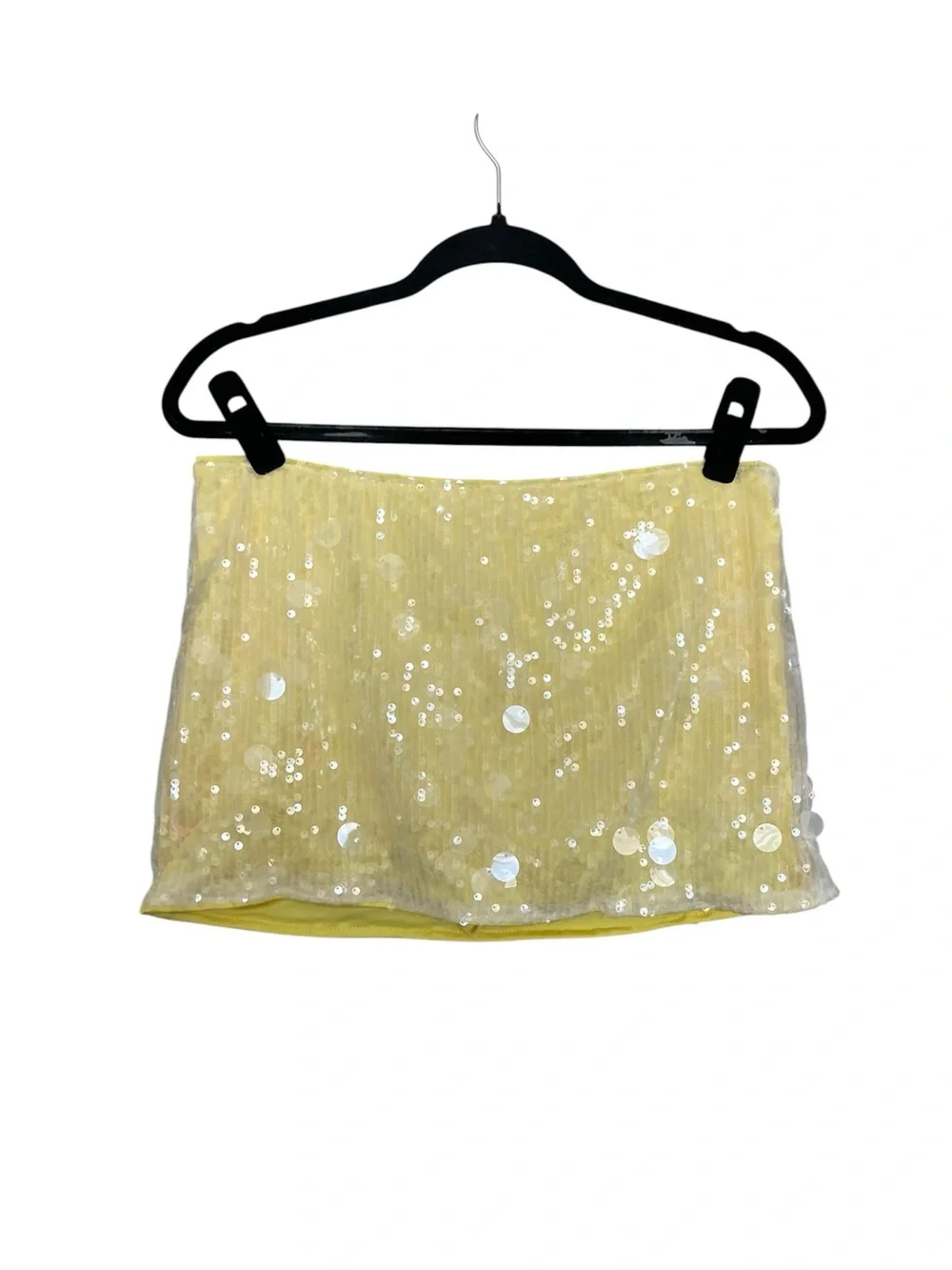 Y2K Yellow Sequin Mini Skort